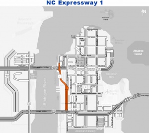 Map showing Expwy 1 in Neophyx City