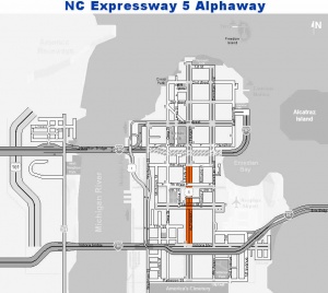 Map showing the Expwy 5 portion in Neophyx City